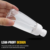 Lyrovo Travel Spray Bottle TSA Approved 100ml 3 Pack Leak Proof Fine Mist Empty Plastic Refillable Spray Bottle for Perfume Essential Oils Toners Rose Water Cosmetics (3 Color, 100ml), Transparent