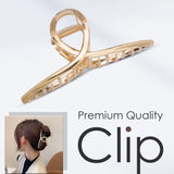 Lyrovo 3 PCS Metal Large Hair Claw Clips for Thick Heavy Hair, Strong Hold Big Non-Slip Hair Catch Barrette Jaw Clamp for Long Hair, Fashion Styling Accessories for Women Girls (Golden, 3pcs)