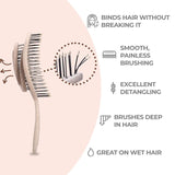 Lyrovo Organic Detangling Hair Brush for Women, Men & Children - Does not Pull on Hair - Straightening Brushes for Straight, Curly & Wet Hair (Cream)