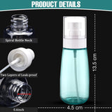 Lyrovo Travel Spray Bottle TSA Approved 100ml 3 Pack Leak Proof Fine Mist Empty Plastic Refillable Spray Bottle for Perfume Essential Oils Toners Rose Water Cosmetics (3 Color, 100ml), Transparent