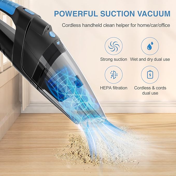 Lyrovo AC/DC Wireless Vacuum Cleaner for Home & Car