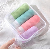 Lyrovo Travel Bottles Kit for Toiletries Organizer BPA Free 90ml Silicone Size Containers Portable Split Bottle Accessories for Conditioner Shampoo Lotion - 4 Pack (Bright)