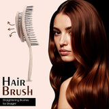 Lyrovo Organic Detangling Hair Brush for Women, Men & Children - Does not Pull on Hair - Straightening Brushes for Straight, Curly & Wet Hair (Cream)