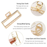 Lyrovo 3 PCS Metal Large Hair Claw Clips for Thick Heavy Hair, Strong Hold Big Non-Slip Hair Catch Barrette Jaw Clamp for Long Hair, Fashion Styling Accessories for Women Girls (Golden, 3pcs)