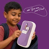 Lyrovo Large Capacity Pencil Pouch Case for School & Office Multi Compartment Organizer Durable Nylon (Purple)