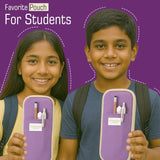 Lyrovo Large Capacity Pencil Pouch Case for School & Office Multi Compartment Organizer Durable Nylon (Purple)
