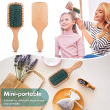 Lyrovo Bamboo Hair Brush for Hair Growth, Natural Bamboo Bristles Detangling Wooden Paddle Hairbrush for Massaging Scalp