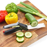Stainless Steel 2 in 1 Kitchen Knife with Cutting Board