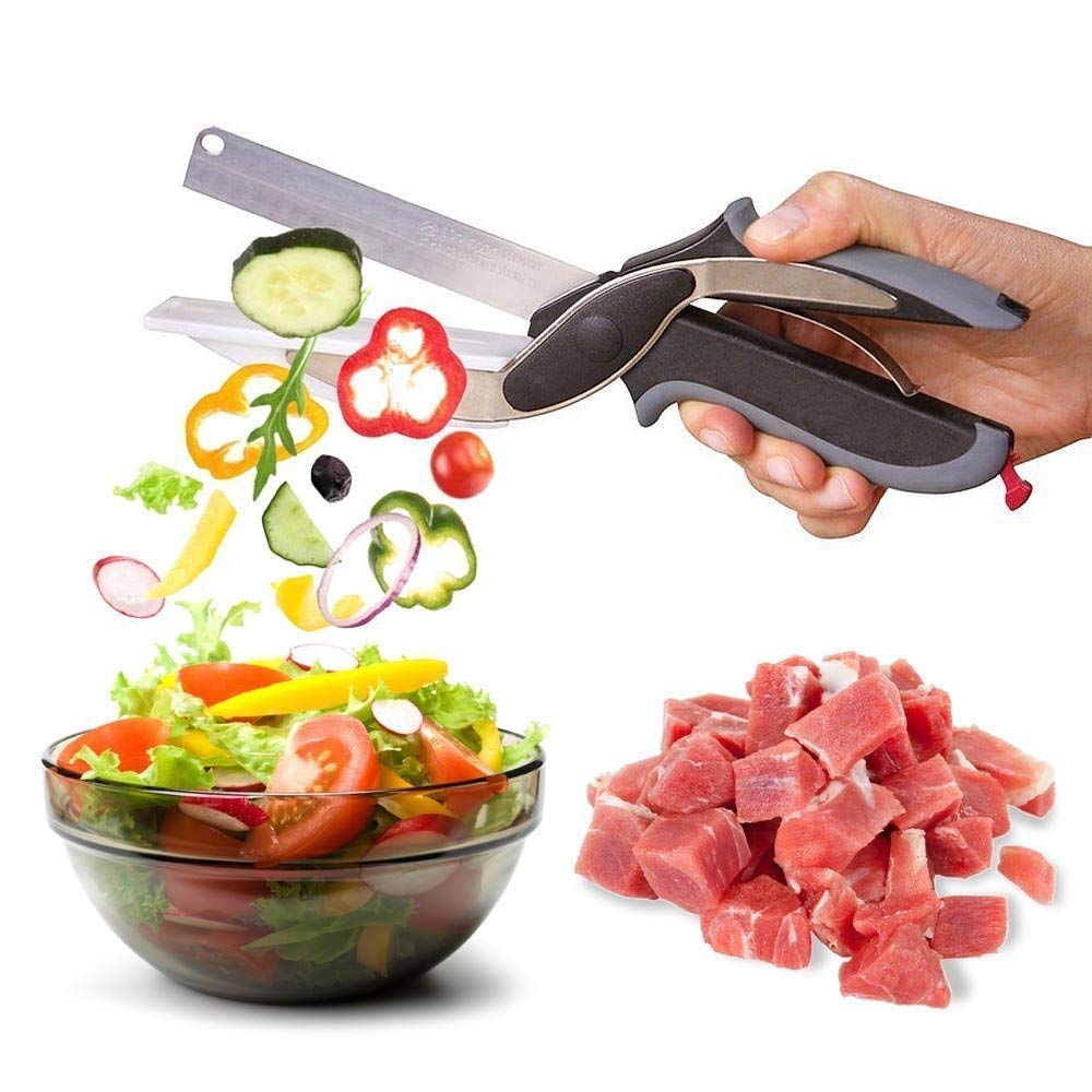 Stainless Steel 2 in 1 Kitchen Knife with Cutting Board