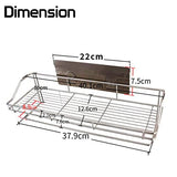 Kitchen Bathroom Shelf with Towel Ring (Silver)