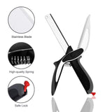 Stainless Steel 2 in 1 Kitchen Knife with Cutting Board