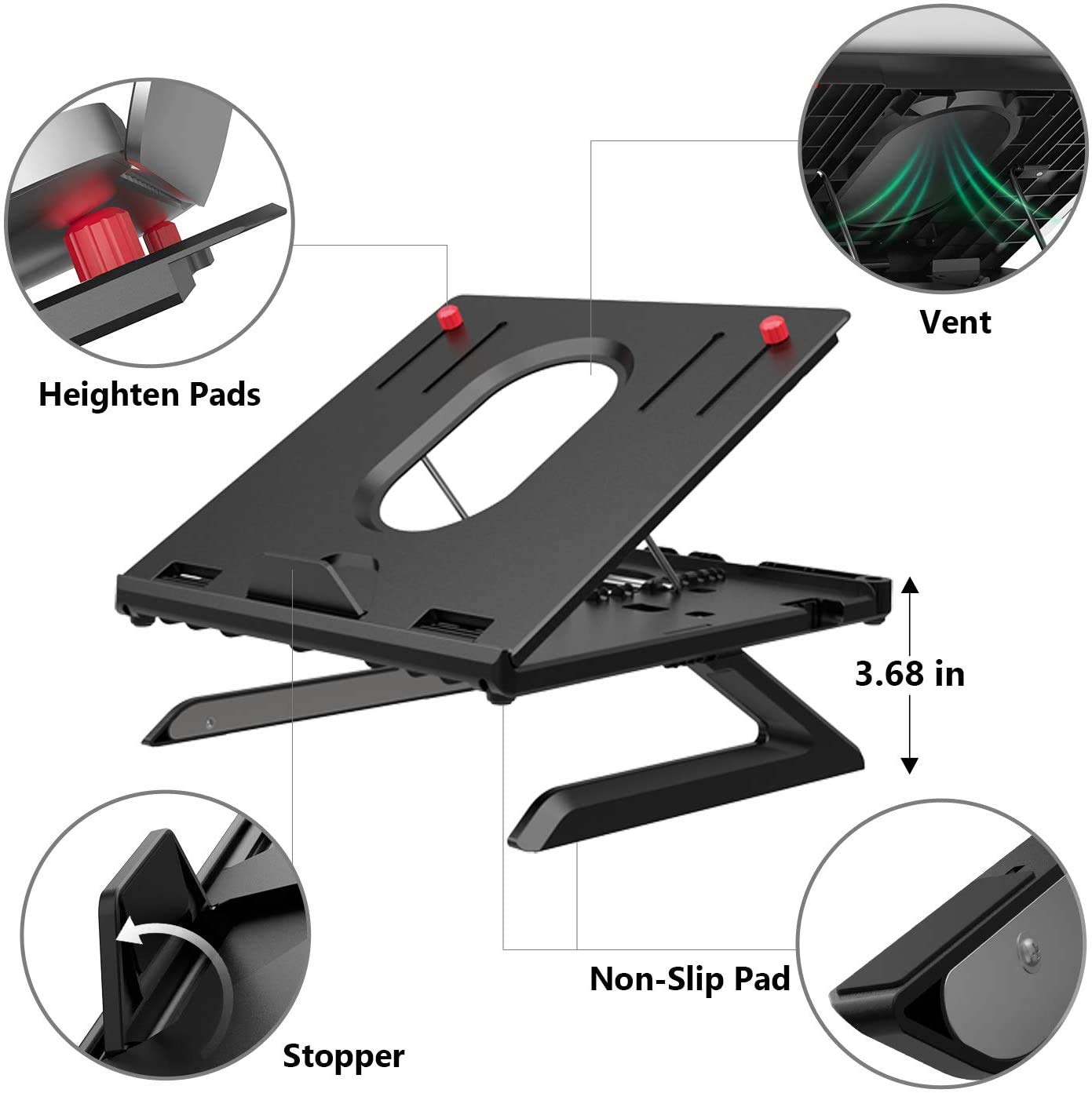 8-Adjustable Height Laptop Stand Holder
