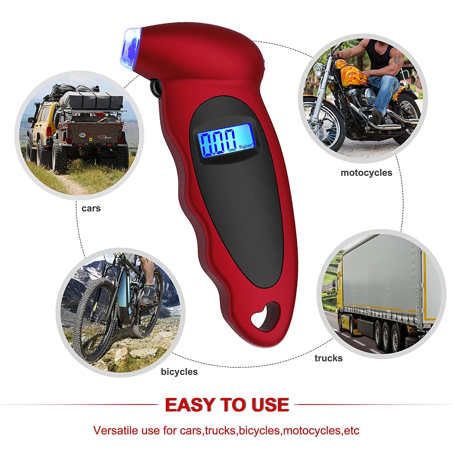 Tire pressure clearance gauge car