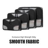 4 Set Packing Cubes 4 Various Sizes (Black)
