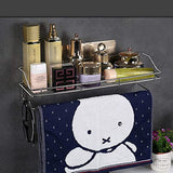 Kitchen Bathroom Shelf with Towel Ring (Silver)