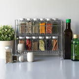 Lyrovo 2 Tier Spice Rack (Chrome Stainless Steel)