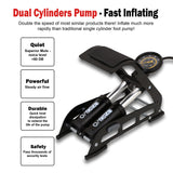 Double Cylinder Portable Foot Pump (Black)