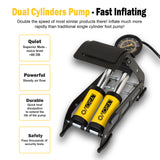 Double Cylinder Portable Foot Pump (Black)